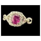 PLATINUM NATURAL KASHMIR SAPPHIRE & DIAMOND RING