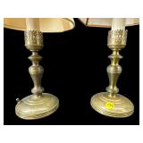 PR OF MATCHING SMALL BRASS LAMPS