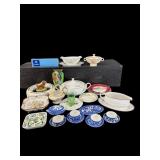 LOT OF MISC PORCELAIN PLATES, BOWLS, CUPS, ETC.