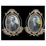 PR VICTORIAN MALE PORTRAITS IN ORNATE GOLD FRAMES