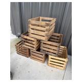 6 WOODEN APPLE CRATES