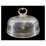 LARGE ORNATE HANDLE SILVER PLATE WHEAT DOME