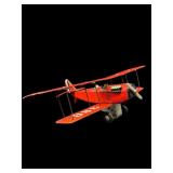VINTAGE TIN LITHO FRICTION DRIVE BI-PLANE. THE