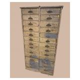 26 DRAWER POPLAR NUTS AND BOLT CABINET