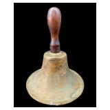 SOLID BRASS DINNER BELL WITH WOODEN HANDLE