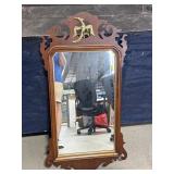 CHERRY CHIPPENDALE MIRROR WITH ROOK