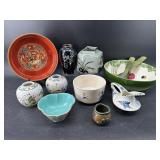 LOT OF ORIENTAL PORCELAIN BOWLS, VASES, ETC.
