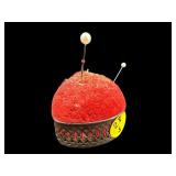 ANTIQUE STERLING SILVER BASE PIN CUSHION