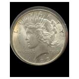 1923 P UNC PEACE SILVER DOLLAR IN HOLDER