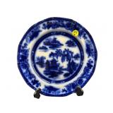 ANTIQUE FLOW BLUE DINNER PLATE