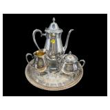 4 PC SET SILVERPLATE TEASET