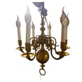 BRASS 6 Light Williamsburg style chandelier