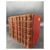 9 VOLUMES BEACONSFIELD EARLY LEATHERBOUND BOOKS