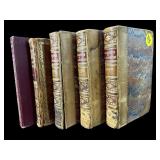 LOT OF 5 EARLY SMALL LEATHERBOUND BOOKS