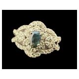 PLATINUM ALEXANDRITE & DIAMOND RING