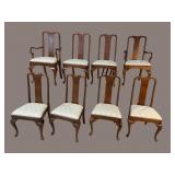 8 RARE WALNUT O.N. RICH QUEEN ANNE CHAIRS