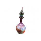 SMALL SIGNED 1983 ART GLASS PERFUME BOTTLE WITH
