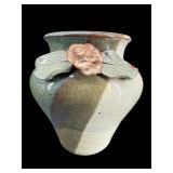 SIGNED STUDIO ART POTTERY WITH FLOWER VASE