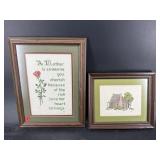 2 PC LOT OF FRAMED NEEDLEPOINTS
