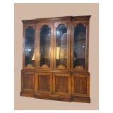 COUNCIL MAHOGANY INLAID BREAKFRONT CHINA CLOSET