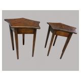 2 WRIGHT TABLE CO. SOLID CHERRY STAR SHAPED STANDS