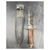 WOOD AND BRASS HANDLE DAGGER