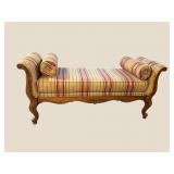 ETHAN ALLEN FRENCH CARVED HIGH ARM BENCH