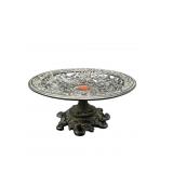 ORNATE GRECIAN CAST IRON PEDESTAL COMPOTE