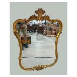 GOLD FRENCH SHELL CARVED MIRROR