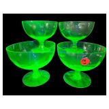 SET OF 4 LARGE URANIUM DESSERT BOWLS