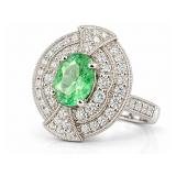 PLATINUM PARAIBA TOURMALINE & DIAMOND RING