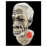 SIGNED DAVID HAND CARVED AFRICAN SHONA STONE BUST