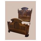 WALNUT VICTORIAN FULL SIZE HIGH BACK BED