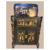 CHINOISERIE CARVED APPLIED FIGURE BAR