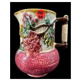 MAJOLICA GRAPE AND LEAF PITCHER