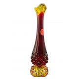 FENTON AMBERINA HOBNAIL BUD VASE