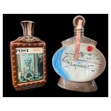 2 PC LOT JIM BEAM WHISKEY BOTTLES