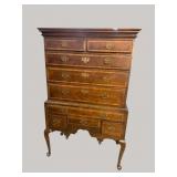 CENTURY CHERRY BANDED FRONT QUEEN ANNE HIGHBOY