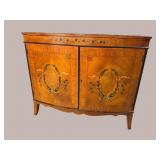 SATINWOOD INLAID AND PAINT DECORATED 2 DOOR