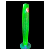 URANIUM GREEN DEPRESSION SWIRL BUD VASE