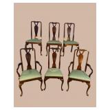 6 HENREDON SOLID CHERRY QUEEN ANNE CHAIRS