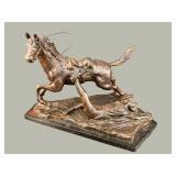 BRONZE REMINGTON AMBUSHED PICKET SCULPTURE