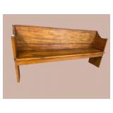 SOLID PINE DEACONS BENCH