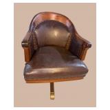 MAHOGANY LEATHER OFFICE CHAIR