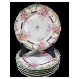 6 C.T. GERMANY PORCELAIN HAND PAINTED SALAD PLATES