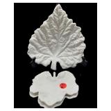 3 PC LOT SPODE PORCELAIN LEAF DISHES