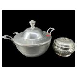 WILTON PEWTER TUREEN WITH SPOON AND TRINKET BOX