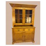 19TH CENT. PINE PEGGED STEP BACK CUPBOARD