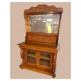 WALNUT VICTORIAN STEP BACK HUTCH