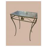 IRON AND GLASS END TABLE
